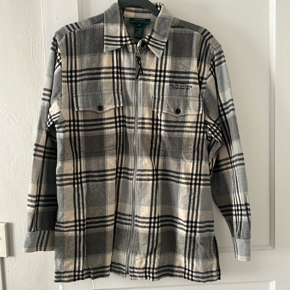 Lauren Ralph Lauren Zip Up Dress Shirt